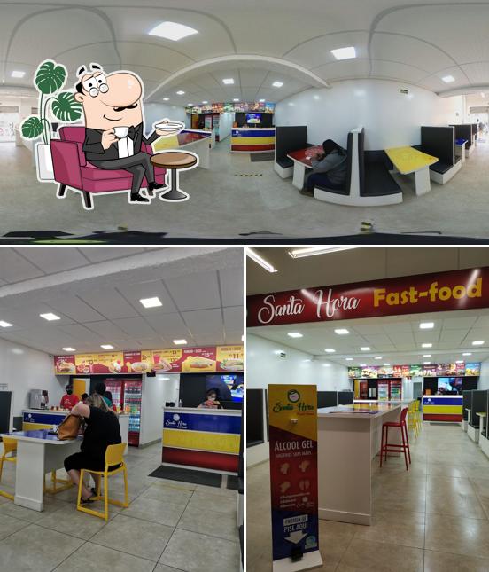 O interior do Santa Hora Fast Food