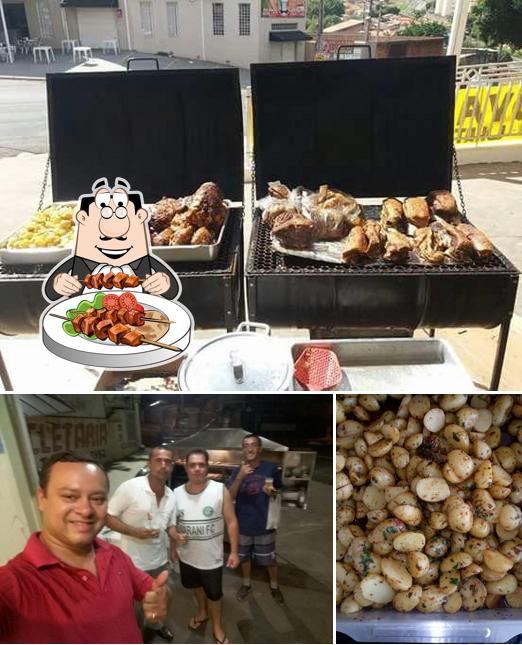 A ilustração do Cunhado BBQ’s comida e exterior