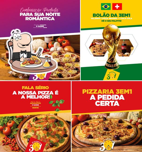 Escolha pizza no Pizzaria 3 em 1