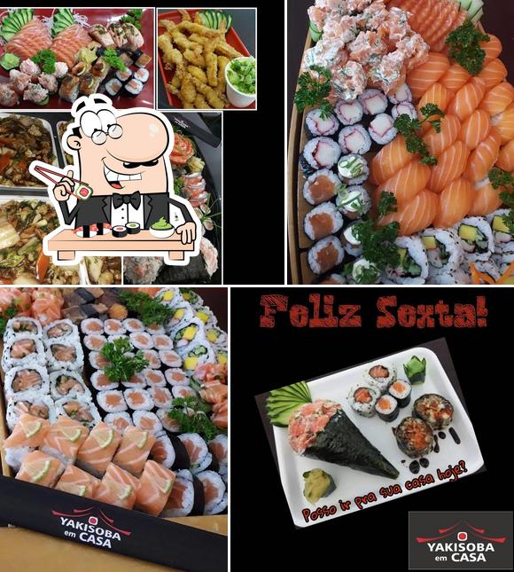 Peça diferentes opções de sushi