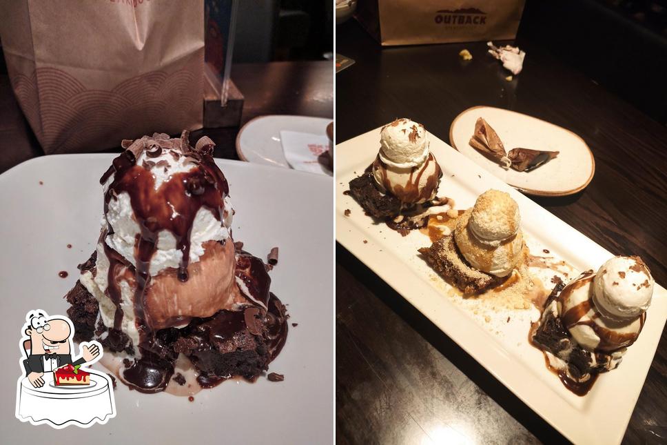 Restaurante Outback Steakhouse serve uma variedade de pratos doces