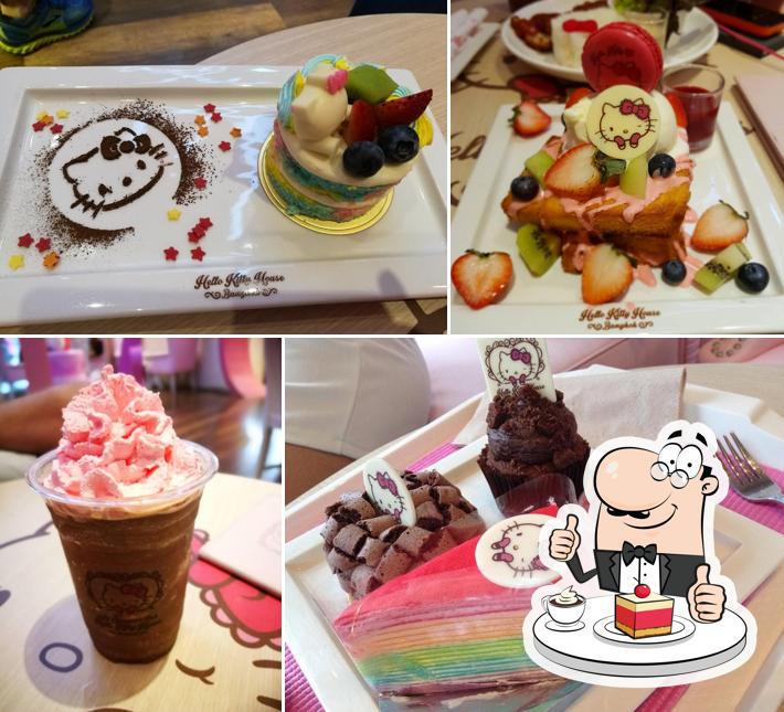 "Sanrio Hello Kitty House Bangkok" предлагает большое количество десертов