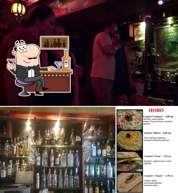 Mira las imágenes que muestran barra de bar y comida en sonata