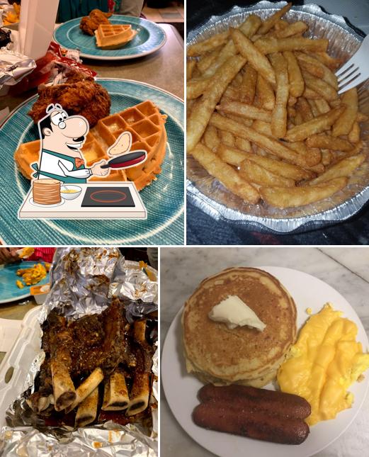 Pancakes at Bruno's Chicken & Waffles (halal)