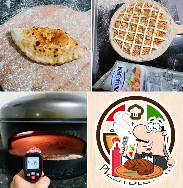 Prove refeições de carne no Loloana pizza artesanal