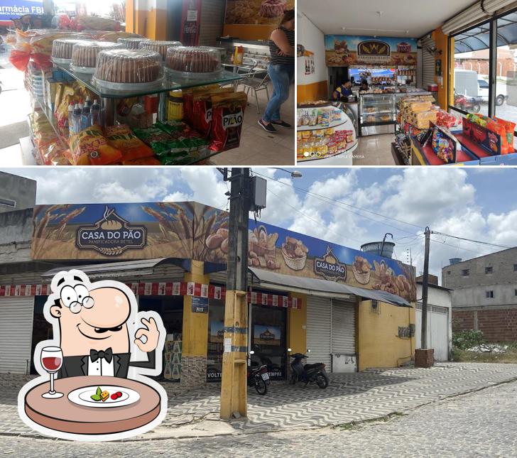 A ilustração do Casa do Pão Panificadora Betel’s comida e interior