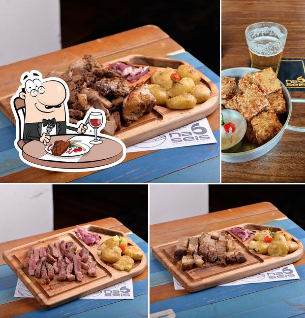 Try out meat dishes at Na Seis - Comida de Bar: Gastronomia e Cultura em Brasília na Asa Norte - Petiscos na Parrilla e Música Ao Vivo