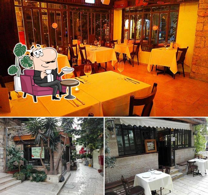 The restaurant's interior and exterior