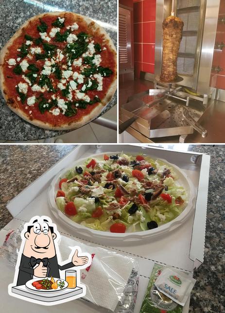 Questa è la foto che presenta la cibo e interni di Pizza Magik
