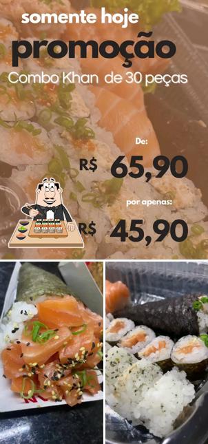 Prove diferentes opções de sushi