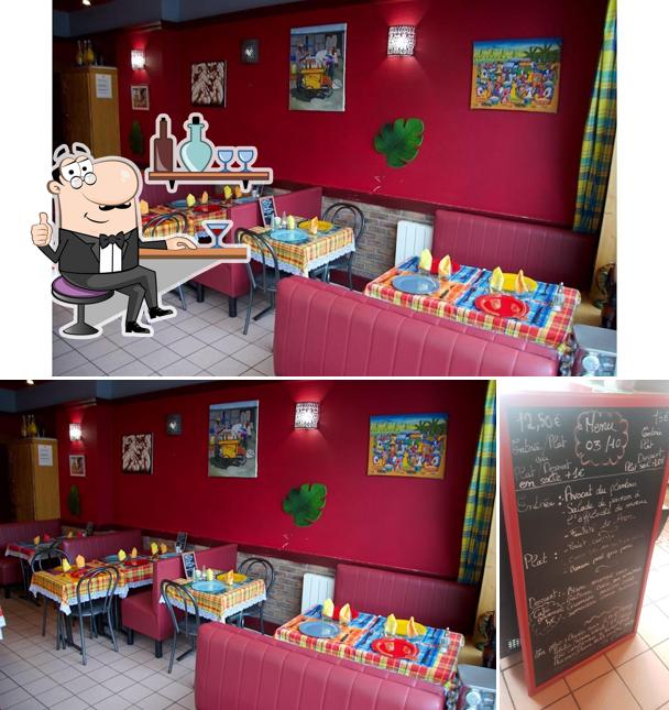 The photo of interior and blackboard at CHEZ SONIA