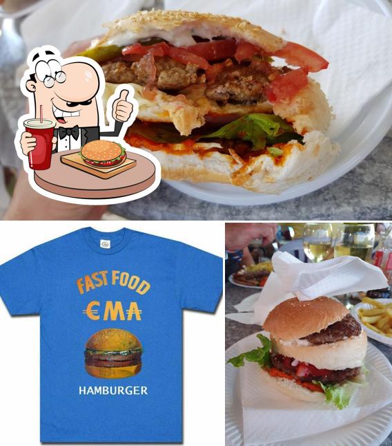 Prenditi un hamburger a Fast Food Ema