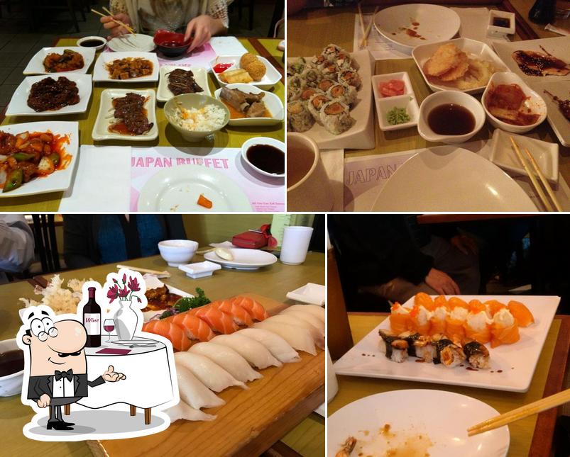 Estas son las fotos que muestran comedor y comida en 168 Sushi Buffet