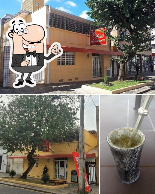 Confira a imagem apresentando exterior e bebida no Restaurante Via Faivre