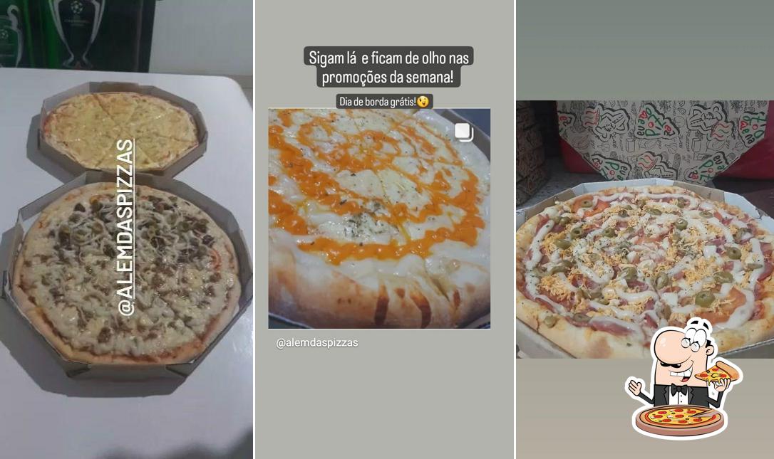 No Além das pizzas -Delivery, você pode provar pizza