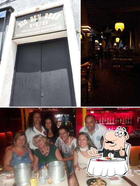 A imagem do Big Ben Beer Pub’s mesa de jantar e exterior