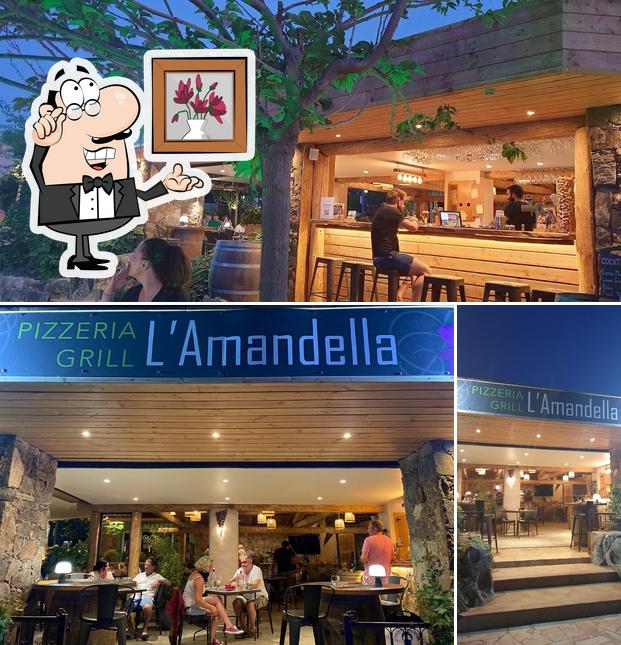 L'intérieur de l'Amandella restaurant pizzeria grill palombaggia