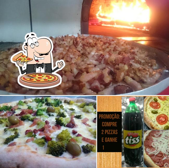 Experimente pizza no Pizzaria Flor De liss