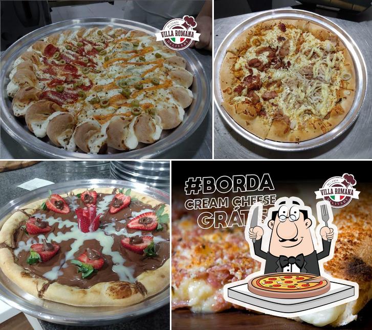 Experimente pizza no Villa Romana Pizzaria e hamburgueria