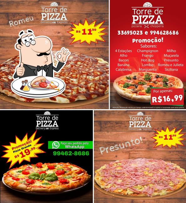 No Torre de Pizza - Pizzaria Delivery, você pode provar pizza