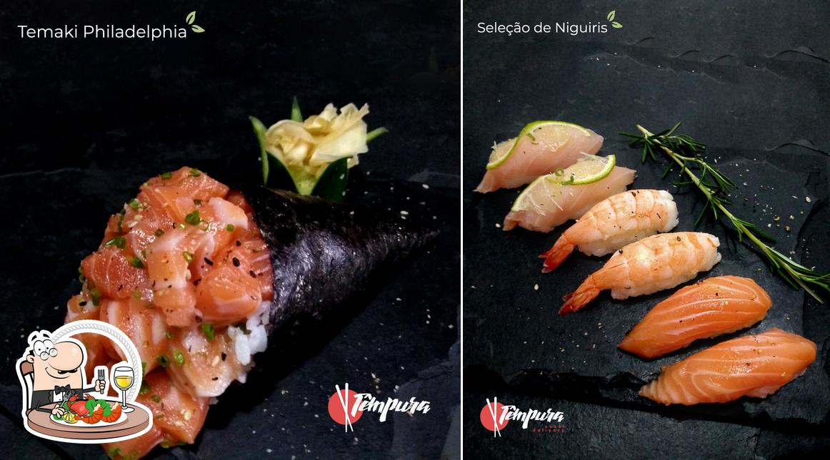 Experimente frutos do mar no Têmpura Sushi Delivery