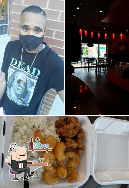 The photo of interior and food at Panda Express