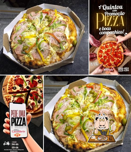 Consiga pizza no Pizzaria e Casa de Massas Lazanhete