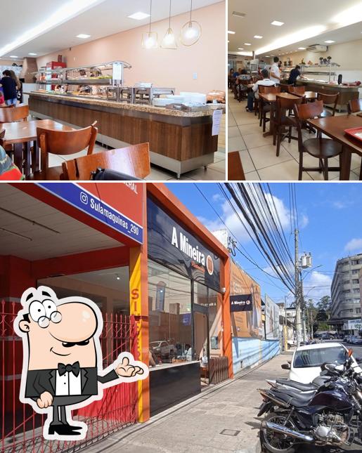 Esta é a imagem apresentando interior e exterior a Restaurante à mineira