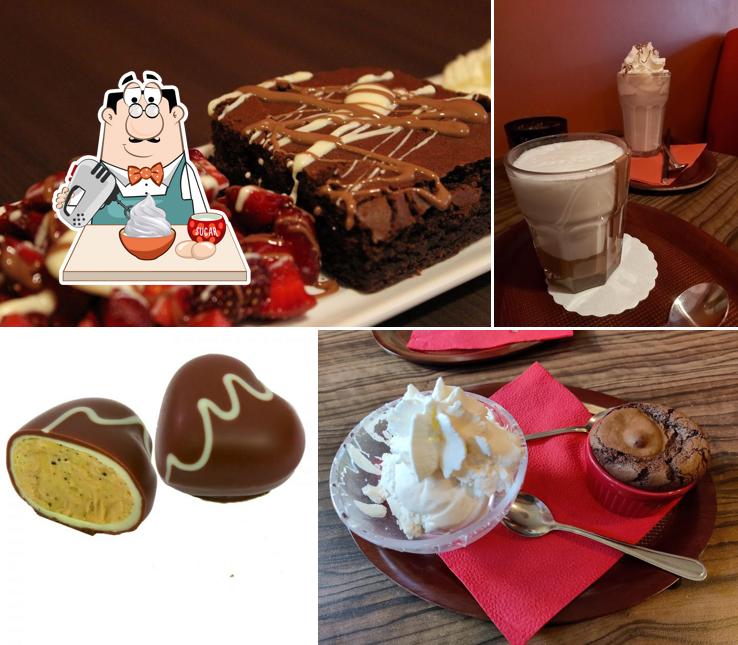 Die Schokoladenbar Chemnitz bietet eine Auswahl von Desserts 