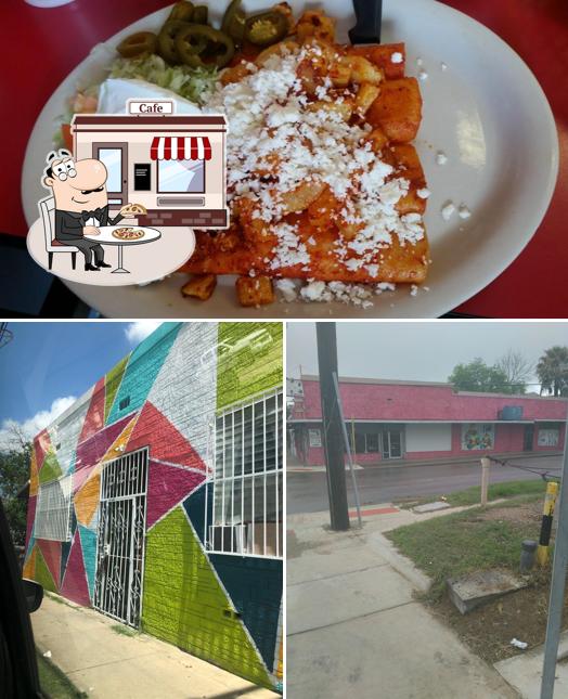 Take a look at the picture depicting exterior and food at Taco La Gardenia
