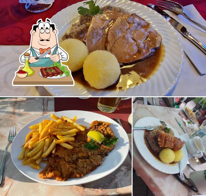 Prueba un plato con carne en Restaurant Fischerbärbel