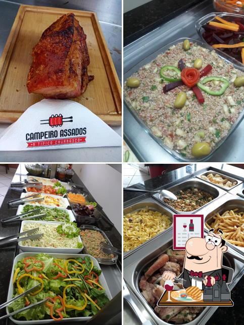 Peça refeições de carne no Churrascaria Campeiro Assados