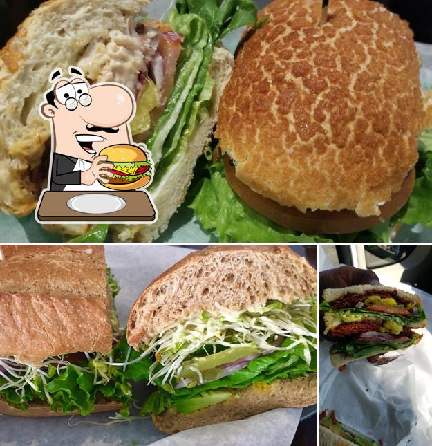 Order a burger at The Sandwich Spot