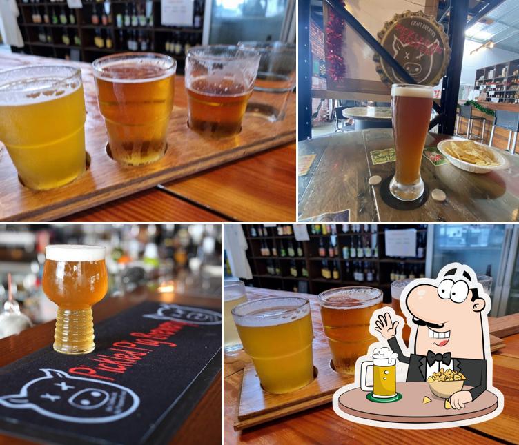 Pickled Pig Brewery serves a variety of beers