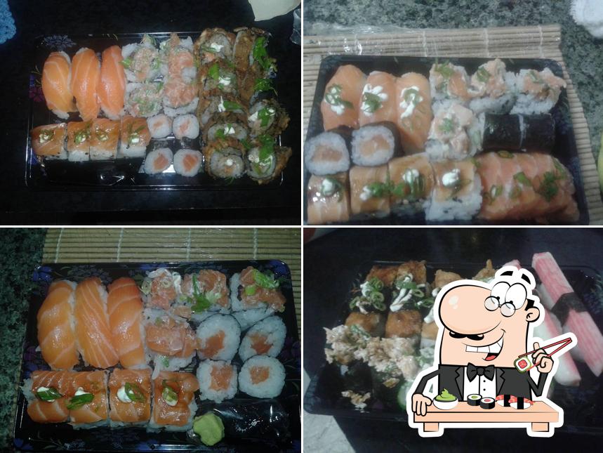 Rolos de sushi são servidos no Toquio Sushi Guarulhos SP