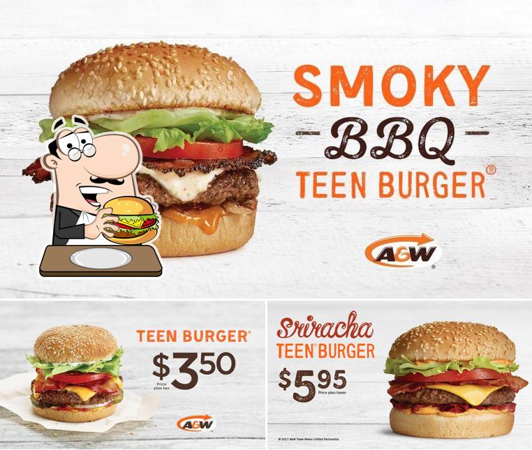 Taste one of the burgers served at A&W Canada