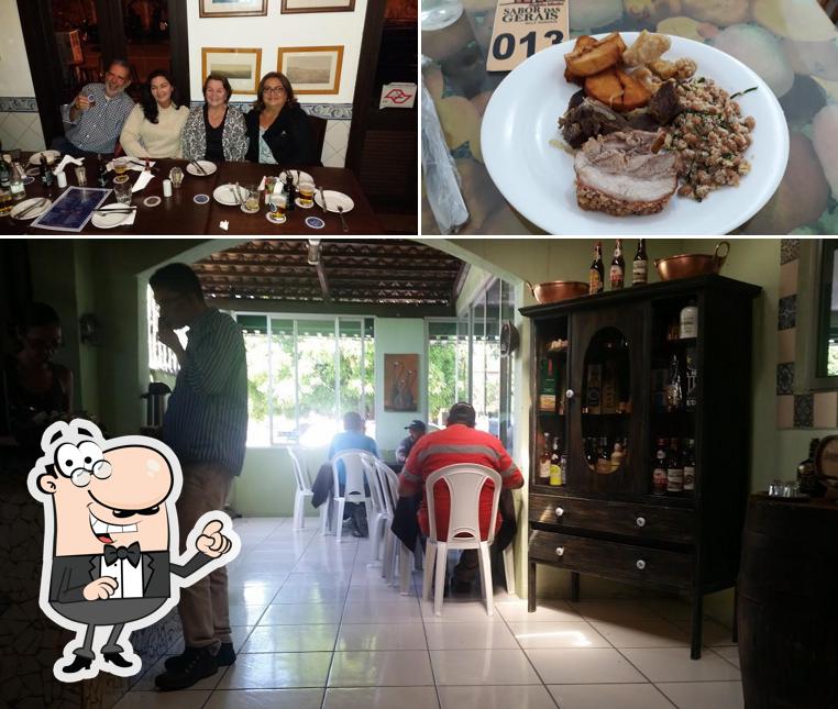 A imagem da interior e comida no Restaurante Sabor das Gerais