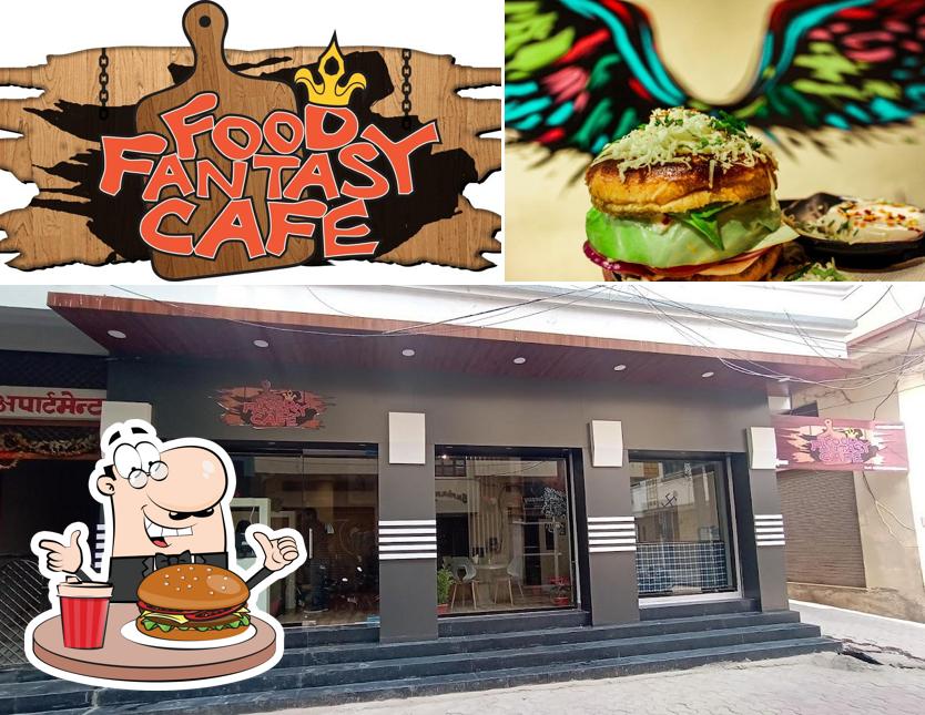 Try out a burger at Food Fantasy Cafe