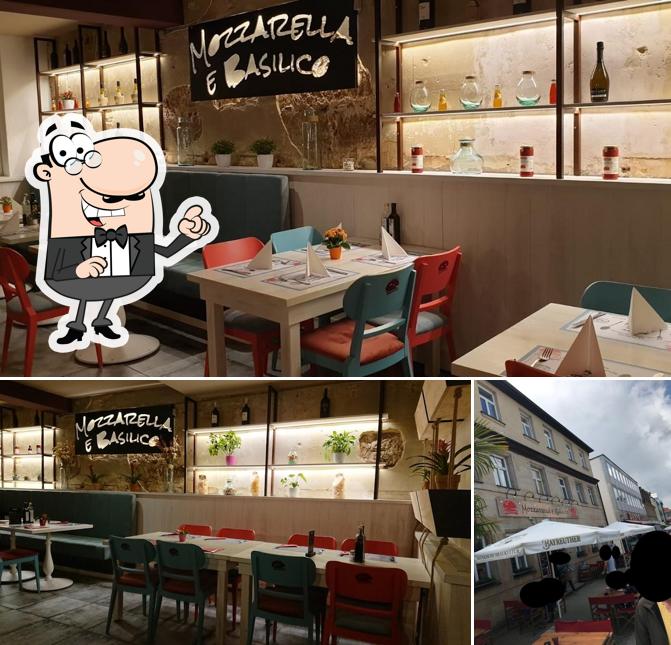 Die Inneneinrichtung von Mozzarella e Basilico Bayreuth