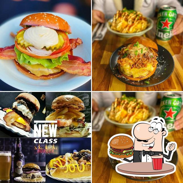 Os hambúrgueres do NEW CLASS BURGER & BBQ irão saciar diferentes gostos