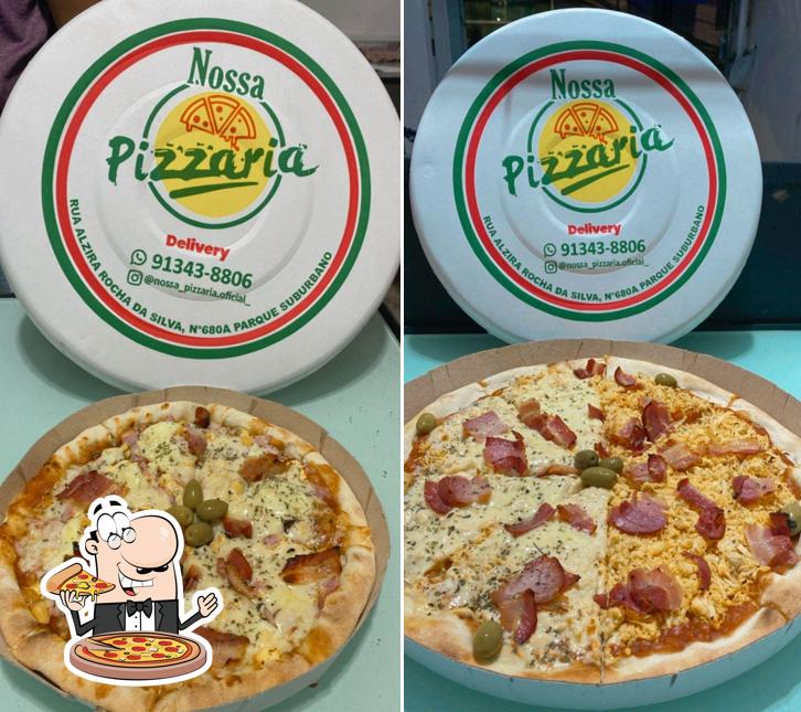 Escolha pizza no Nossa Pizzaria