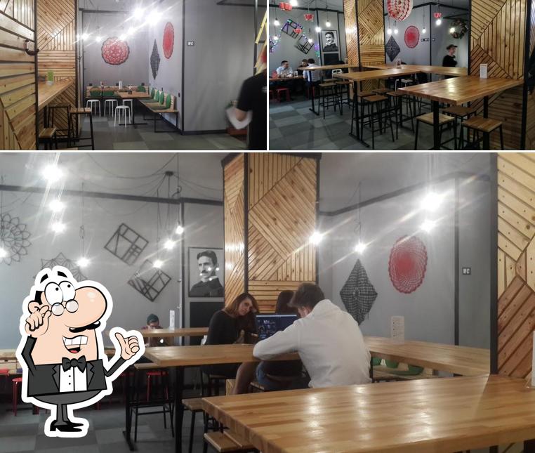 The interior of Tesla Burger