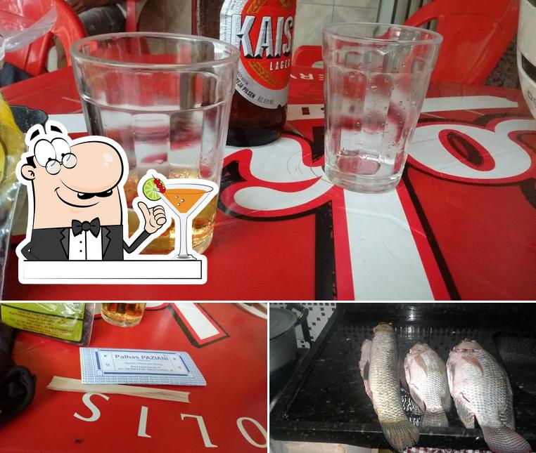 Esta é a imagem apresentando bebida e peixe no Bar do Waldemar