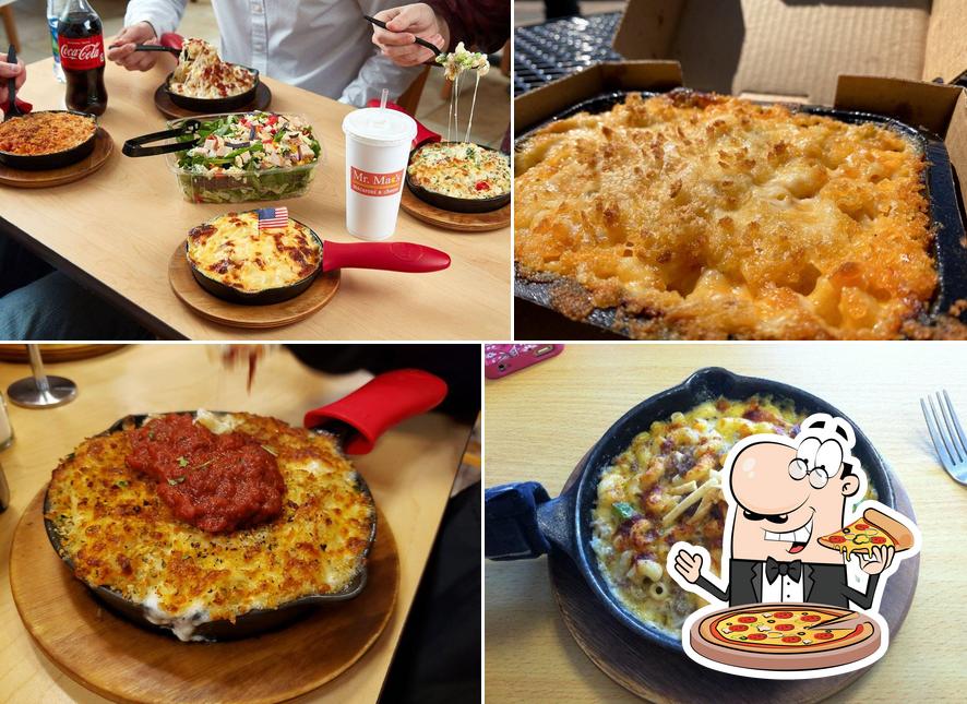 Elige una pizza en Mr. Mac’s Macaroni and Cheese