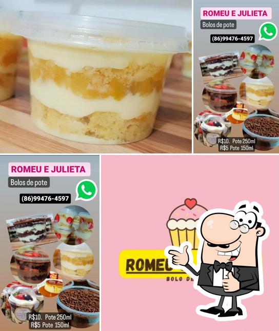 Взгляните на изображение десерта "ROMEU E JULIETA bolos de pote"