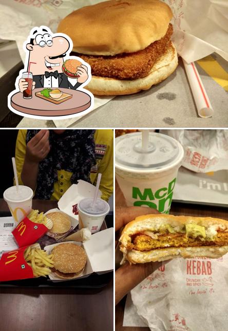 Order a burger at McDonald's