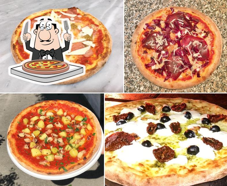 Probiert diverse Arten von Pizza