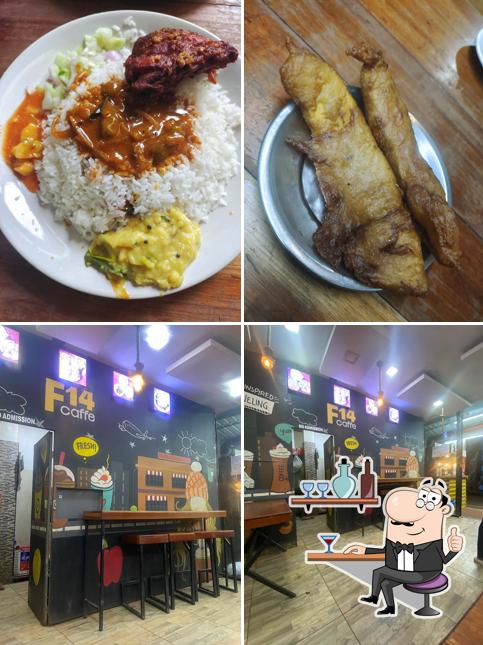 The restaurant's interior and food