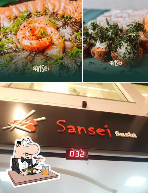 This is the picture displaying food and exterior at Sansei Sushi