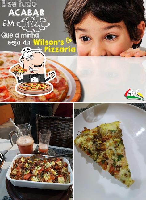 Escolha pizza no Wilson's Pizzaria Itapolis